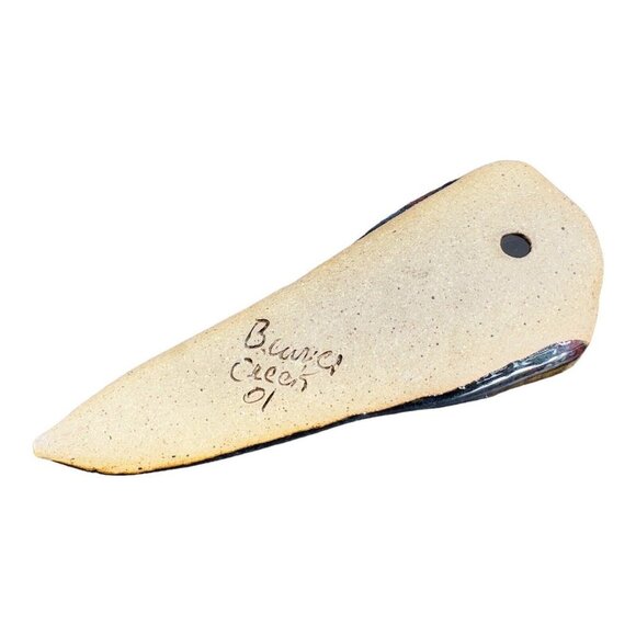 Vintage B Creek Hand Made Pottery Wall Pocked Vase Signed Ceramic Vase Wall Dec - Picture 7 of 10